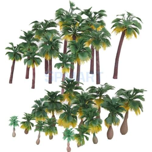 27Pcs Landscape Layout Model Tree Palm Trees Rain Forests HO O N Z Scale