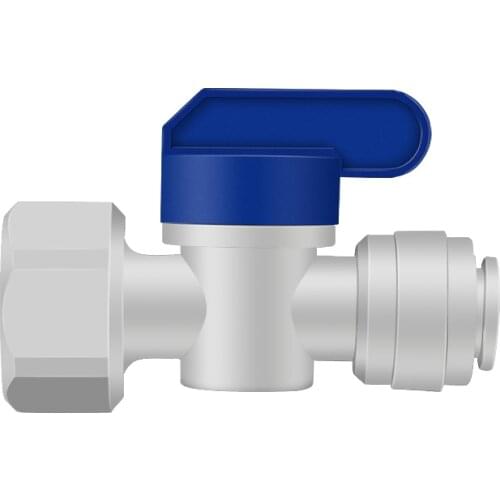 1/2" Female - 3/8" OD Tube PE Pipe Fitting Backwash Controlled Ball Valve Aquarium RO Water Filter Reverse Osmosis System