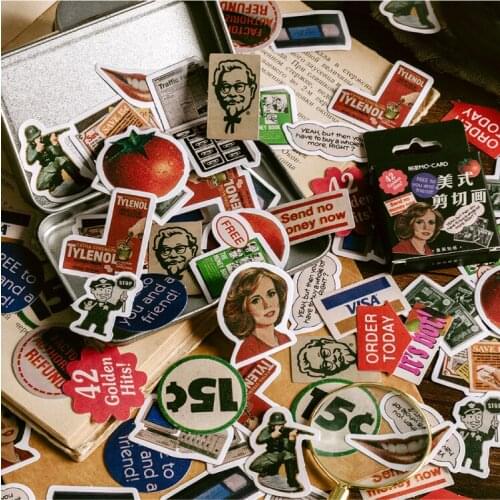 8packs/LOT american cut painting series stationery sticker Creative decoration DIY pape stickers