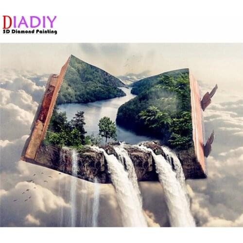 Diamond Painting Book Waterfall Scenery Full Square Daimond Mosaic Cross Stitch Home Decor Diamond Embroidery Landscape