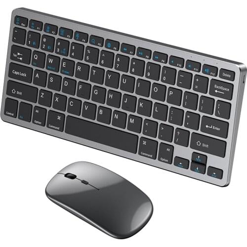 Bluetooth + 2.4GHz Three-mode Wireless Keyboard and Mouse Combo Rechargeable Keyboard Mouse Set for Mac iPad Windows PC Android