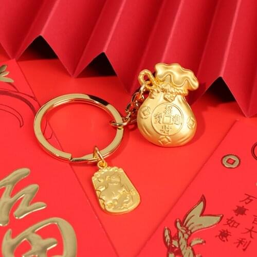 Chinese Zodiac Ox Year Key Chain Key Ring Pendant Lucky Bull Keychain Gift Souvenir 2021 Year Of The Ox New Year Gift Key Holder