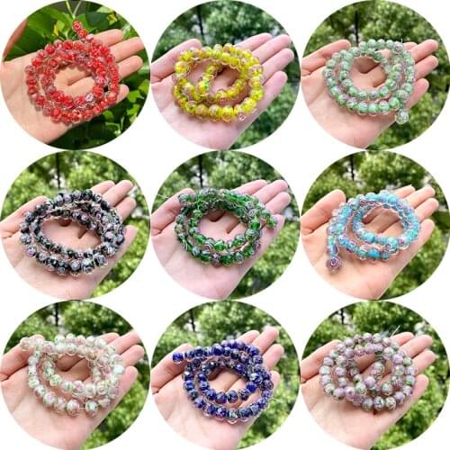 Mixed Color 10mm Murano Glass Bead Faceted Rondelle Flower Gold Sand Lampwork Crystal Beads for Jewelry Making DIY Bracelet 15