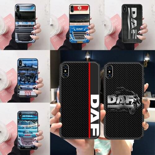 DAF Truck logo Phone Case For iphone 5 5S SE 2 6 6S 7 8 11 12 Mini Plus X XS XR Pro Max black tpu cover silicone waterproof