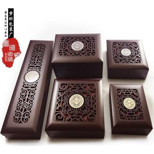 Wooden Jewelry Box Buddhist Beads Bracelet Packaging Box Necklace Ring Jade Pendant Pei Gift Box Collection box