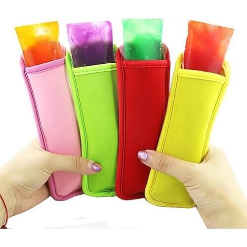 Colorful Popsicle Holder Freezer Icy Pole Ice Sleeve Protector Ice Cream Tray Tools Party Supply For Kids Children Drinking Tool