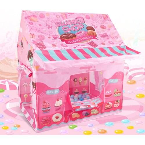 Children Play House Game Tent Toys Dinosaur Pink Ice Cream Boy Girl Princess Castle Portable Indoor Outdoor Kids