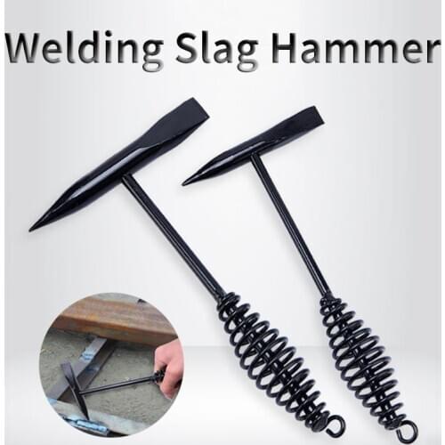 Electric Welding Chipping Hammer High Carbon Steel Spring Handle Durable Derusting Slag Hammer Rust Removal Maintenance Tool
