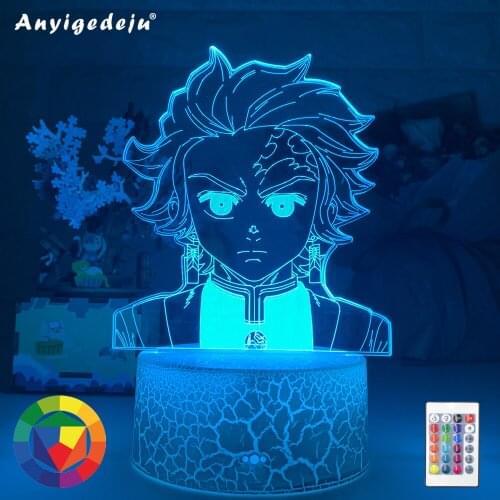 Kimetsu No Yaiba Kamado Tanjirou Figure Led Night Light for Kids Bedroom Decor Nightlight Child Desk 3d Lamp Demon Slayer Gifts
