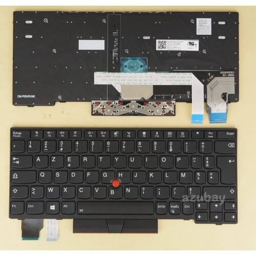 French AZERTY FR Keyboard for Lenovo Thinkpad X280 A285 X390 X395 01YP211 01YP131 01YP051, Backlit, Black with Frame and Pointer