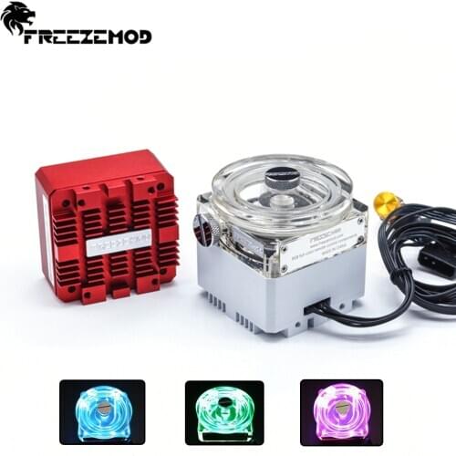 FREEZEMOD OD60MM RGB Water Cooler DDC Pump 960L/H Metal Cover 5-6meters 3000RPM AURA MOD Water cooling POM magnetic levitation
