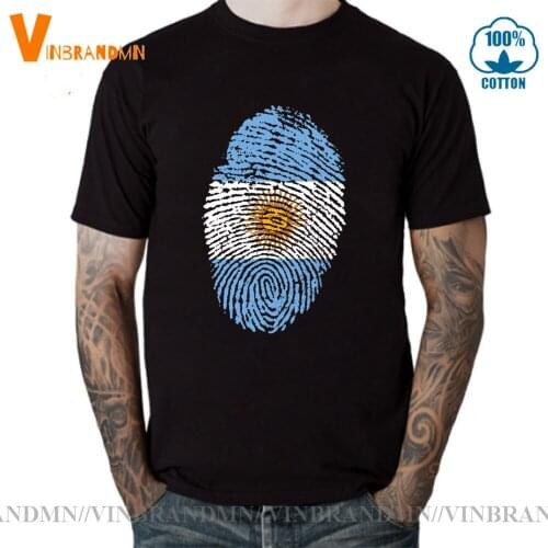 Fashion Streetwear Argentina National Fingerprint Flag 3D T-shirt Men Women Cotton Tshirt Print Argentine Flag Boy Girl T Shirt