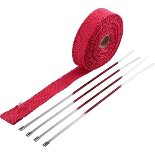 Incombustible Turbo Manifold Insulating Exhaust Header Wrap Tape Thermal Stainless Zip Ties For Cars Motorcycles
