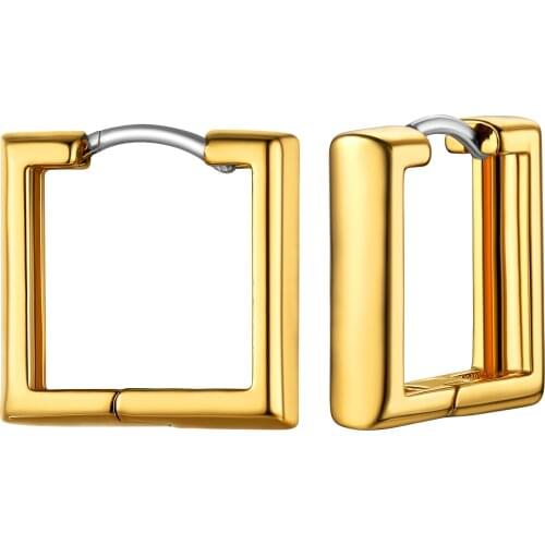 Kpop Jewelry Square Hoop Earring Small Dainty Simple Huggie Earrings For Women Copper Alloy Hypoallergenic Cute/Romantic Gift