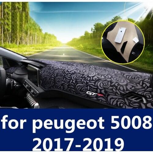 Dashboard Cover Mat Pad Sun Shade Avoid Light Dash Board Carpet Protector car Accessories for peugeot 5008 2017-2019