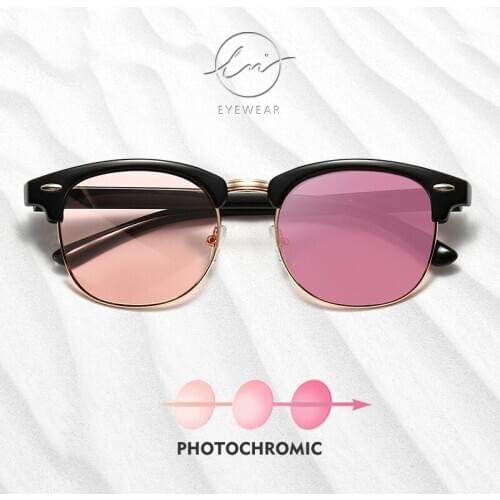 LM 2021 NEW Polarized Photochromic Semi-Rimless Sunglasses Women/Men UV400 Classic Eyewear Candy colors Sun Glasses gafas de sol