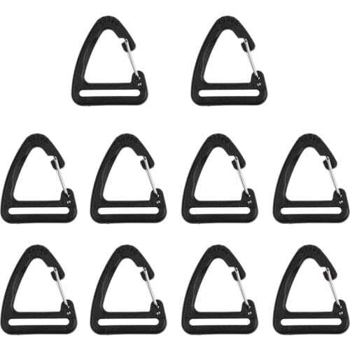 MagiDeal Portable10 Pcs Outdoor Climbing Hiking Plastic Buckles Carabiner Snap Clip Hanging Hook Keychain Link Backpack Strap