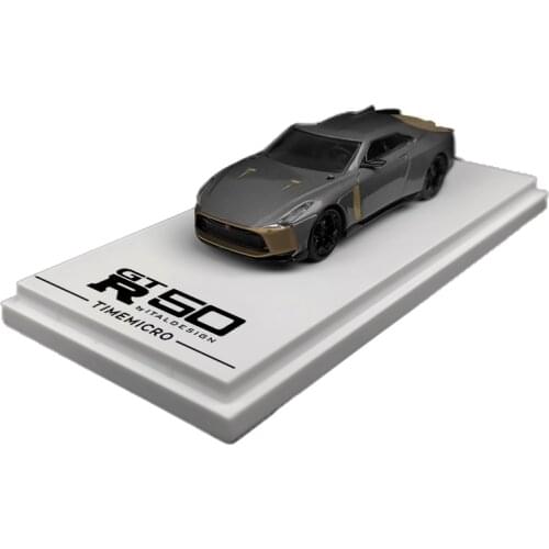 Diecast 1:64 Scale Nissan GTR50 Alloy Model Car Gray Gold Simulation Static Display Adult Collection Toy Gift Boys