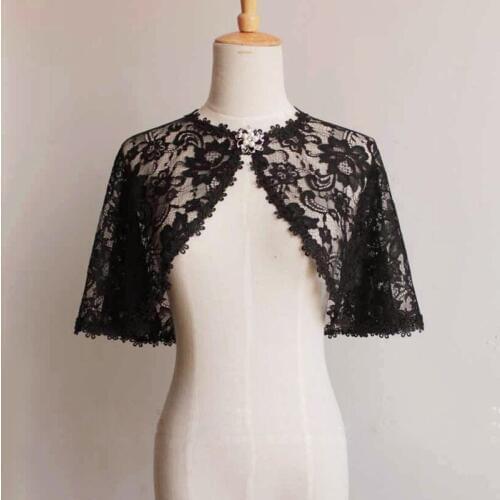 9 Colors Formal Champange Red Black Lace Bolero Woman Wraps Shawls Bridal Evening Party Bolero Wedding Ladies Cape For Dresses