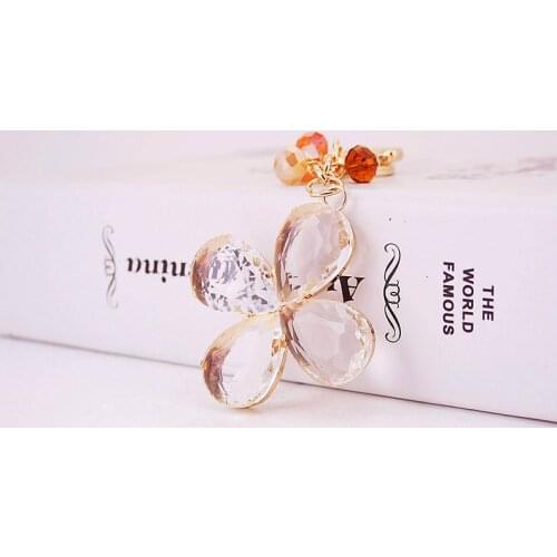 2020 New Arrive Lucky Flower Crystal Keychain Glittering Alloy Key Chain For Women Girl Car Bag Accessories Key Ring