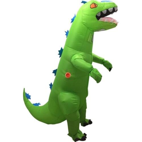 New Halloween Adult Cosplay Green Tyrannosaurus Dinosaur Inflatable Suit Cartoon Green Dinosaur Suit