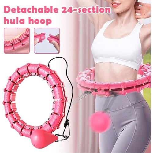 Newly Weighted Hoola Hoop for Adult Kid Beginners Abdomen Fitness Weight Loss Auto-Spinning 24 Detachable Knots