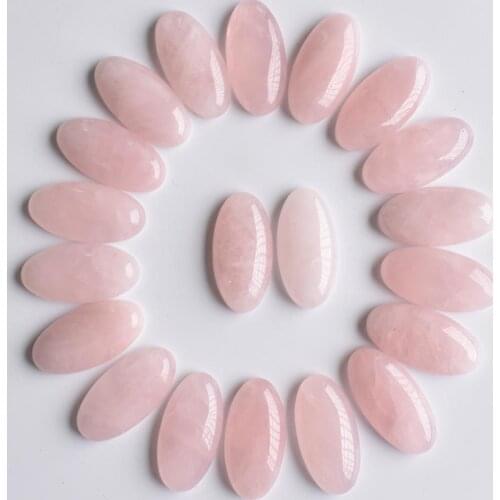 Wholesale 20pcs/Lot high quality natural quartz stone oval cab cabochons beads for Jewelry Accessories making 15x30mm free