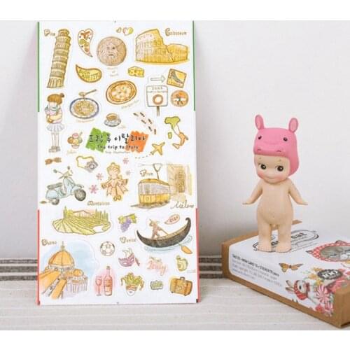 Origin Korea Sonia Scrapbooking High Quality Paper Sticker Italy Travel Hobby DIY Household Supplies Craft Decoration