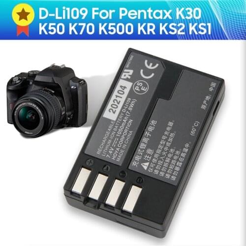 Original Replacement Battery D-LI109 for Pentax K30 K50 K70 K500 KR KS2 KS1 K-30 K-50 K-70 K-500 K-R K-S2 K-S1 1050mAh