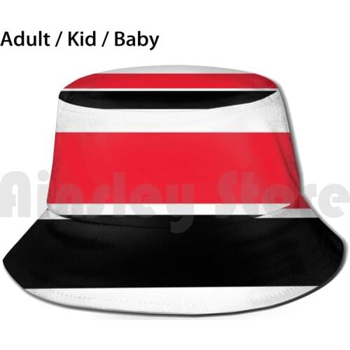 Red Black Bands Bucket Hat Adult kid baby Beach Sun Hats Man U Utd Mured Devils Treble Retro Football Soccer Sporting