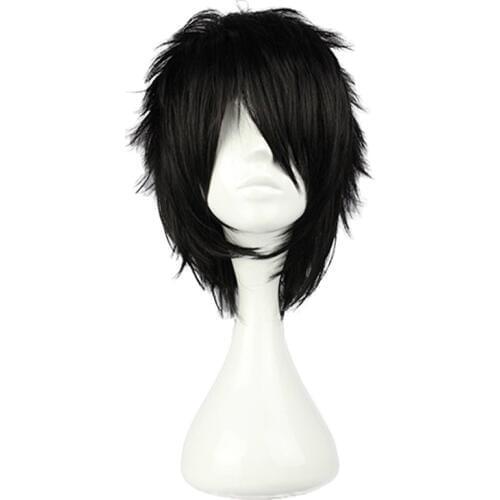 Anime Death Note L Cos Wig Mens L.Lawliet Short Black Heat Resistant Hair Pelucas Cosplay Costume Wigs