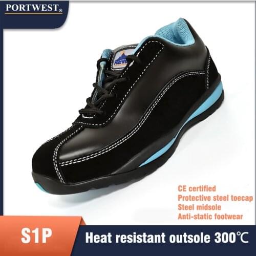 Portwest Women Safety Shoes Steel Toecap Anti Heat Oil Puncture resistant Steel Midsole Footwear Anti static