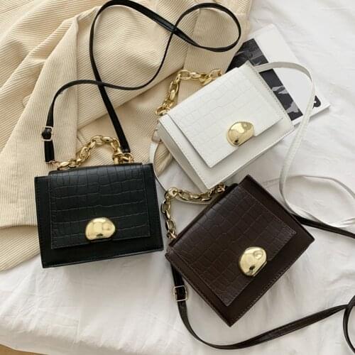 Casual Leather Chain Handbag Ladies Alligator Pattern Shoulder Bag Female Cross Body Bag Messenger Outdoor Accessories