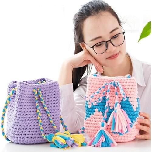 32m Solid Color Soft Crochet Yarn Knitting Thread Cloth Thread DIY Crafts Cotton Wool Knitting Carpet Handbag Hands Kitting Yarn