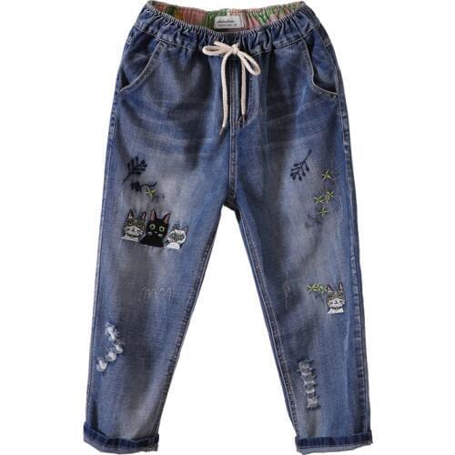 Женские укороченные джинсы QEWSDRFG China At AliExpress