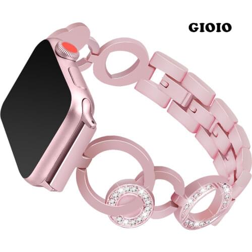 Women Diamond band for apple watch strap series 38mm 42mm iwatch band 44mm 42mm stainless strap for iwatch services 6/5/4/3/2/1