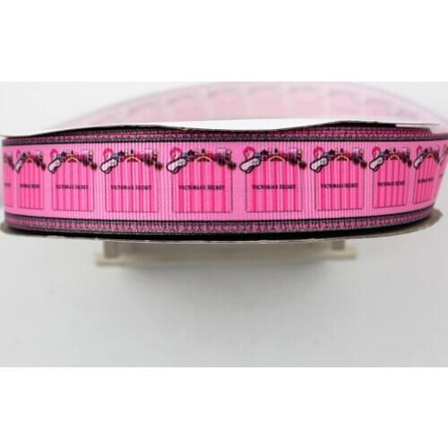 Pink printed grosgrain ribbon blue ribbon DIY Hair Bow sewing supplies 9mm 16mm 22mm 25mm 38mm 57mm 75mm