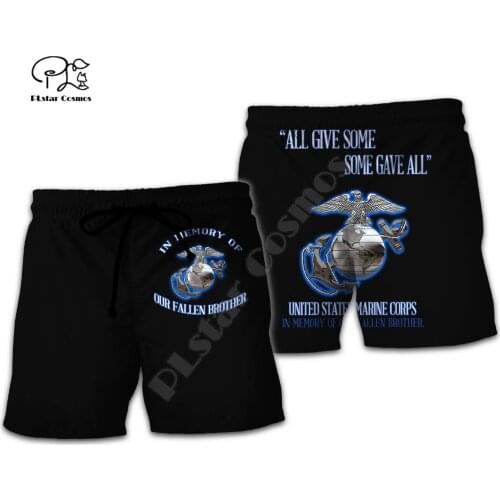 PLstar Cosmos USMC Marine Corps 3D Printed 2021 New Fashion Men/Women Summer Casual Shorts Beach Short Pants Drop Shipping U30