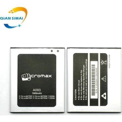 QiAN SiMAi Micromax A093 100% New Li-ion Battery Replacement For Micromax A093 Phone High Quality + Track Code+free shipping