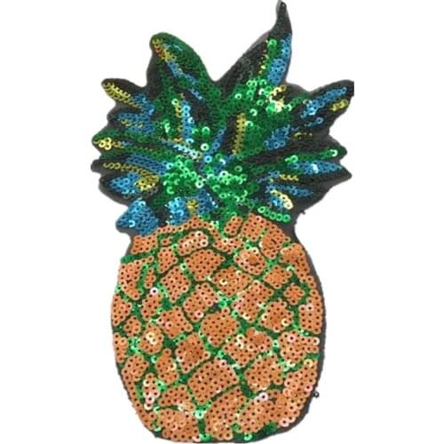 Name Logo Patch Pineapple Patches Bulk for Clothing Fashion Sequin Accessories Diy Stickers for Clothes Large Badge FreeShipping