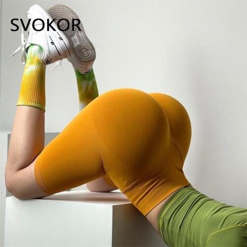 SVOKOR Bubble Butt Leggings Women High Waist Running Legging Push Up Sexy Fitness Gym Leggins Workout Solid Athletic Seamless