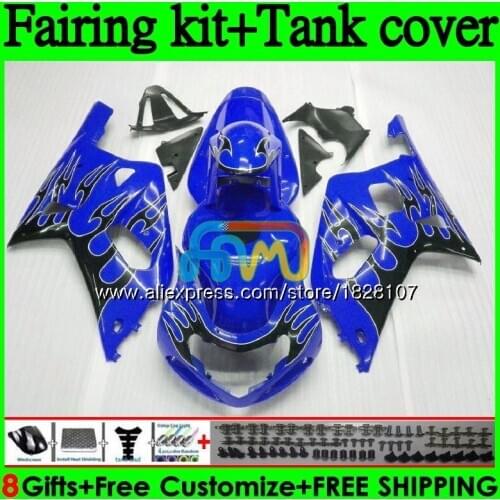 +Tank K1 For SUZUKI GSXR-600 GSXR750 GSXR 600 750 CC 01-03 93BS.52 GSX-R750 GSXR600 01 Blue black 02 03 2001 2002 2003 Fairing
