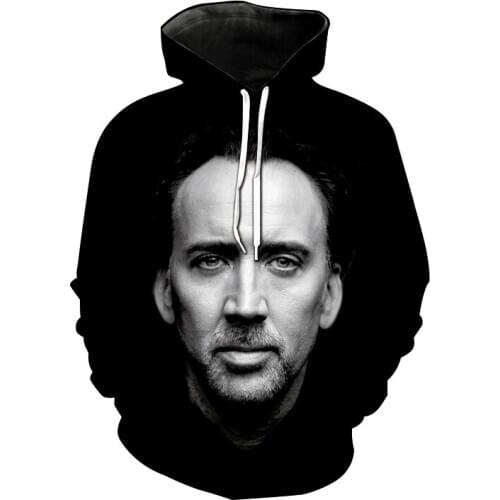 Actor Nicolas Cage 3D Printed Hoodies Men Women Fashion Sweatshirt Oversized Hoodie Funny Printing Hip Hop Pullover Unisex Coats