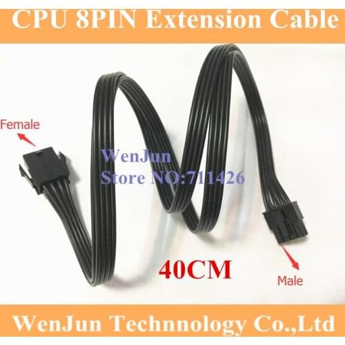 5pcs CPU 8Pin Male to 8 Pin 2*4pin Extension Cable Supply Extension Cable Black Male to Female Power Cable 30CM/40CM/60CM 18AWG