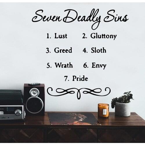 Lovely Seven deadly sins Vinyl Kitchen Wall Stickers Wallpaper For Baby Kids Rooms Decor Mural Poster