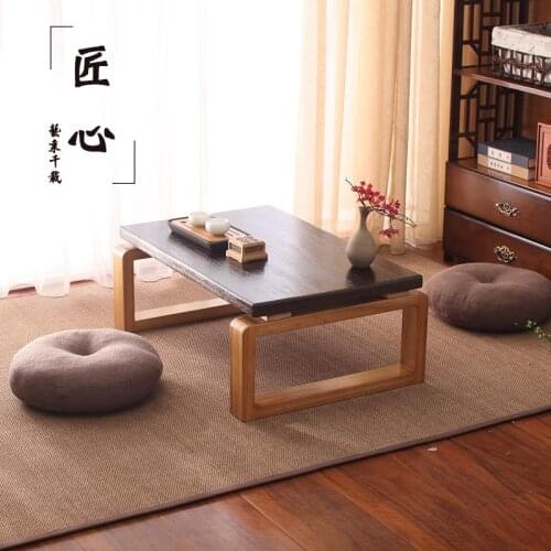 Japanese Coffee Table Set Tatami Wave Window Balcony Small Table Floor Wood Side Tea Table Minimalist Living Room Furniture
