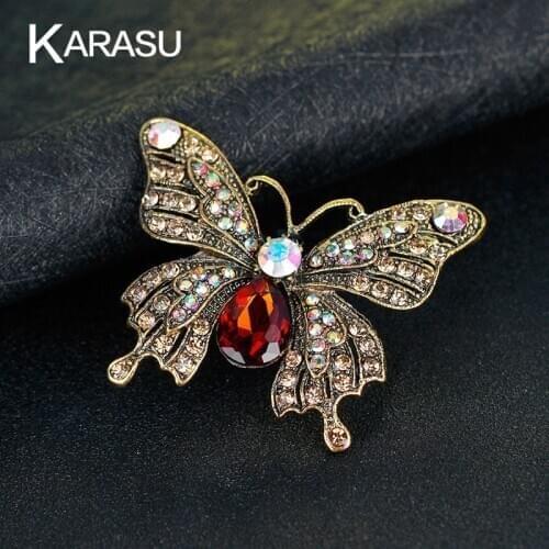 Fashion Retro Butterfly Royal Rhinetone Crystal Brooches Accessories Jewelry Brooch Pin for Women & Girls Wedding Jewelry