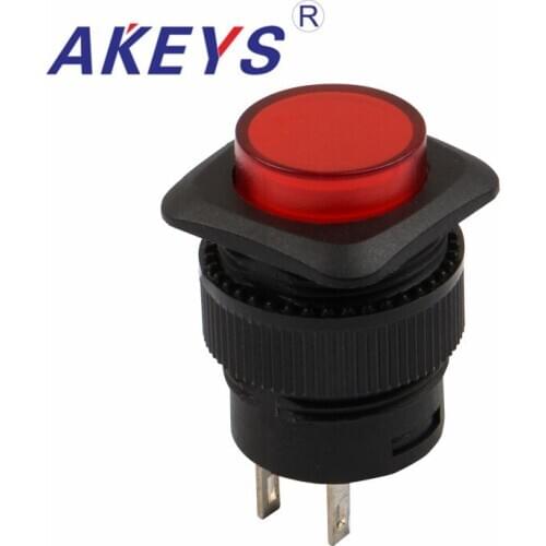 10PCS R16-503 2Pin plastic thread green head 18mm electric bus push button lockout