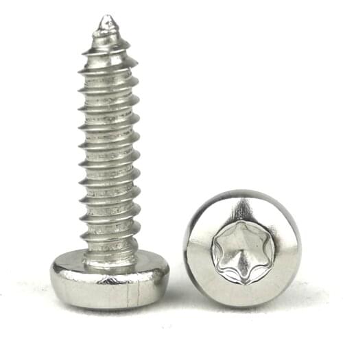 100pcs/lot M2 M2.2 M2.6 M3 Stainless Steel Pan Head Torx Round Six Lobe Self Tapping Screw