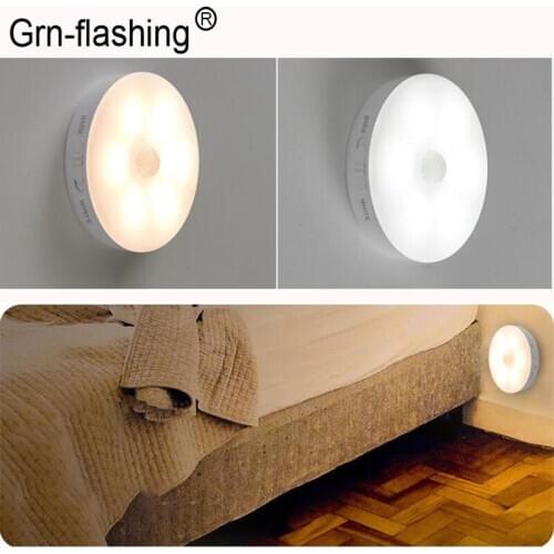 2Pcs Double Color LED Motion Sensor Night Light USB Rechargeable Magnet Bedroom Wall Lamp for Baby Child Kitchen Home Decoration